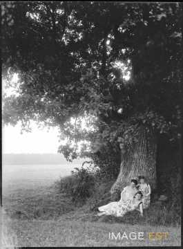 Trois femmes au pied d'un arbre (Bouxières-aux-Chênes)